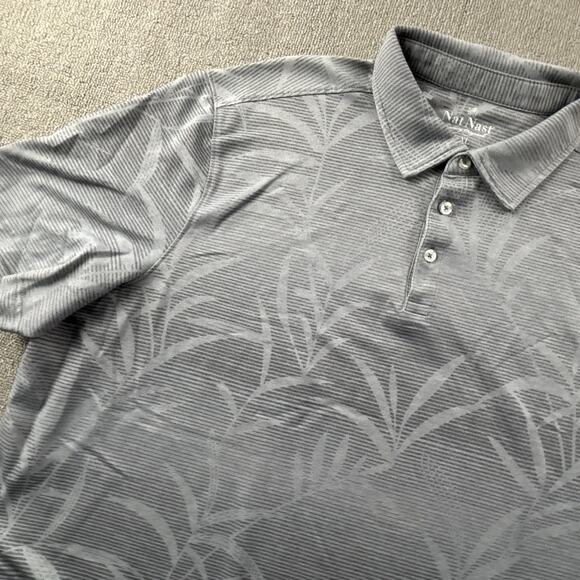 Nat Nast Polo Shirt Adult 2XL XXL Gray Short Sleeve Casual Active Men - Picture 2 of 13
